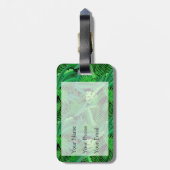 Monogram bladeren van tropische palmbomen bagagelabel (Achterkant verticaal)