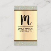 Monogram / Bladerhout / Natuurlijke sierstrip Visitekaartje (Voorkant)