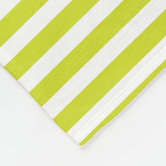 Monogram Blanket Lime Green Stripes en Navy Blue Fleece Deken (Hoek)