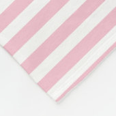 Monogram Blanket Pastel Pink Stripes en Navy Blue Fleece Deken (Hoek)