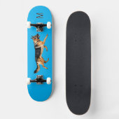 Monogram Blau met Duitse Herdershond Afbeelding Persoonlijk Skateboard (Voorkant)