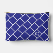 Monogram, Blau & Wit Stijlvol Trellis Patroon Etui (Voorkant)