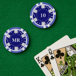 Monogram Blauw 10 Poker Chips
