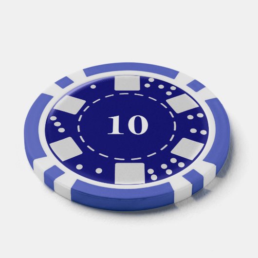 Monogram Blauw 10 Poker Chips (Enkel)