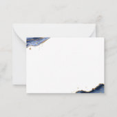 Monogram blauw Agate Geode Gold Glitter-script Notitiekaartje (Achterkant)