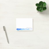 Monogram Blauw Aquarel Lijn Minimalistisch Post-it® Notes (Kantoor)