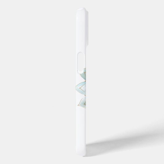 Monogram Blauw Blauwgroen Goud Bloemen Mandala Case-Mate iPhone Case (Achterkant / Rechts)