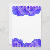 Monogram Blauw Bloemen Roos Bloemen Bloemen Huweli Kaart (Achterkant)