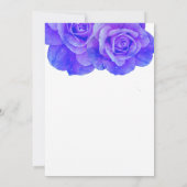 Monogram Blauw Bloemen Roos Elegante Huwelijk Kaart (Achterkant)