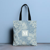 Monogram  blauw bloemmotief tote bag