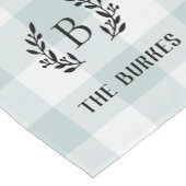 Monogram blauw buffelcheque | Boerij Korte Tafelloper (Hoek)