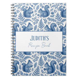 Monogram Blauw Chinoiserie Eekhoorn Woodland Recep Notitieboek