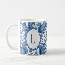 Monogram Blauw Chinoiserie Franse Toile Boslandsch Koffiemok