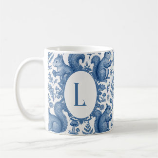 Monogram Blauw Chinoiserie Franse Toile Boslandsch Koffiemok