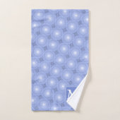 Monogram blauw cirkelpatroon bad handdoek (Handdoek)