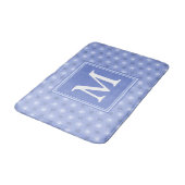 Monogram blauw cirkelpatroon badmat (Gekanteld)