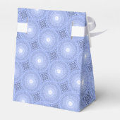 Monogram blauw cirkelpatroon bedankdoosjes (Achterkant)