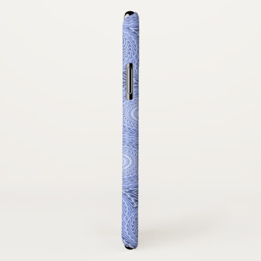 Monogram blauw cirkelpatroon Case-Mate iPhone case (Achterkant / rechts)