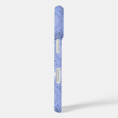 Monogram blauw cirkelpatroon Case-Mate iPhone case (Achterkant / Rechts)
