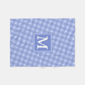 Monogram blauw cirkelpatroon fleece deken (Voorkant (Horizontaal))