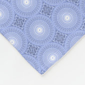 Monogram blauw cirkelpatroon fleece deken (Hoek)