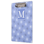 Monogram blauw cirkelpatroon klembord (Links)
