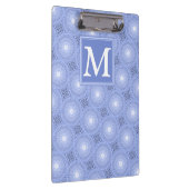 Monogram blauw cirkelpatroon klembord (Rechts)