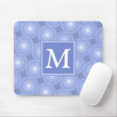 Monogram blauw cirkelpatroon muismat (Met muis)