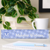 Monogram blauw cirkelpatroon naambordje