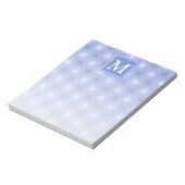 Monogram blauw cirkelpatroon notitieblok (Linkerzijde)