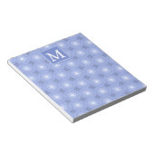 Monogram blauw cirkelpatroon notitieblok (Schuin)