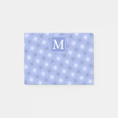 Monogram blauw cirkelpatroon post-it® notes (Voorkant)