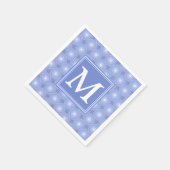 Monogram blauw cirkelpatroon servet (Hoek)