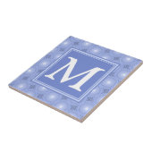 Monogram blauw cirkelpatroon tegeltje (Zijkant)