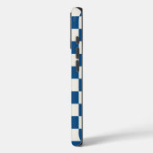 Monogram blauw crème geruit patroon Case-Mate iPhone case (Achterkant / Links)