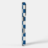 Monogram blauw crème geruit patroon Case-Mate iPhone case (Achterkant / Rechts)