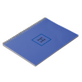 Monogram Blauw Eenvoudig Stijlvol Modern Initiaal Notitieboek (Linkerzijde)