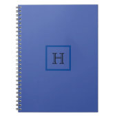 Monogram Blauw Eenvoudig Stijlvol Modern Initiaal Notitieboek (Voorkant)