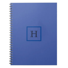 Monogram Blauw Eenvoudig Stijlvol Modern Initiaal Notitieboek