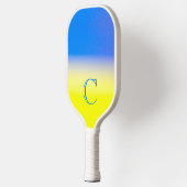 Monogram Blauw en Geel Oekraïne Inspiratie Vrede Pickleball Paddle (Links)