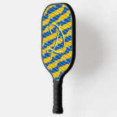 Monogram Blauw en Gele Stripes Oekraïne Geïnspiree Pickleball Paddle (Links)