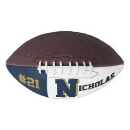 Monogram blauw en goud american football