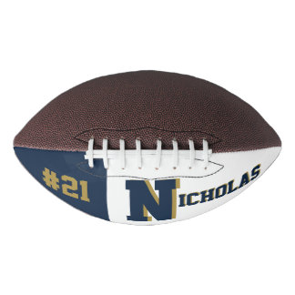 Monogram blauw en goud american football