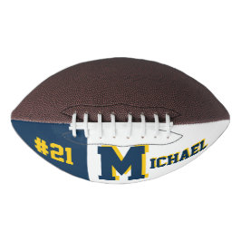 Monogram blauw en goud american football