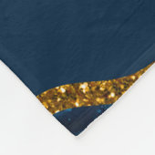 Monogram blauw en goudgrijs Geode Glitter Fleece Deken (Hoek)
