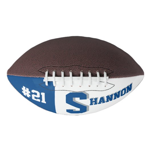 Monogram blauw en grijs american football (Voorkant)