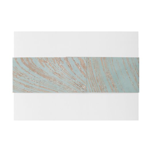 Monogram blauw en het ontwerp van de Kopermarmer Uitnodigingen Wikkel (Achterkant Voorbeeld)