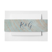 Monogram blauw en het ontwerp van de Kopermarmer Uitnodigingen Wikkel (Voorkant Voorbeeld)