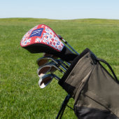Monogram | Blauw- en koraalpatroon Golfheadcover (Insitu)