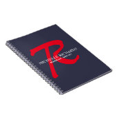 Monogram Blauw en Rode Makeup kunstenaar Notitieboek (Rechterzijde)